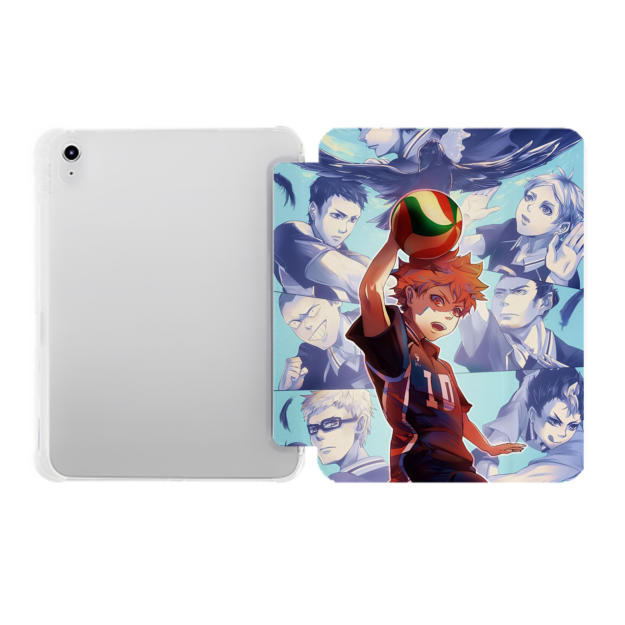 （画像用） ハイキュー!! Haikyu!! IPad ケース ペン収納付き 三つ折りスタンド PUレザー×シリコン 対応機種9.5/10.5/10.9インチ